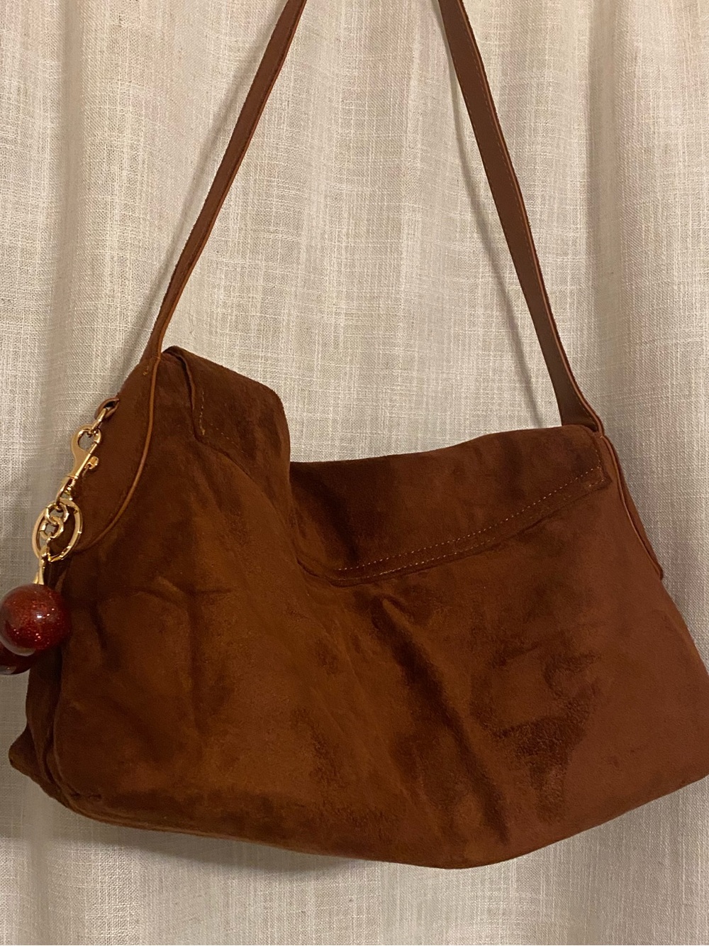 Faux Suede Slouchy Handbag - Picture 6 of 7